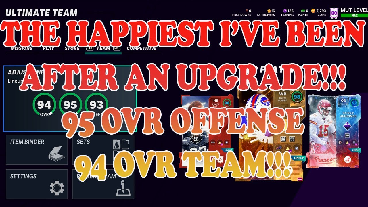The HAPPIEST I've Been After An Upgrade!!!  95 OVR Offense! 94 Overall Team! - Madden 21