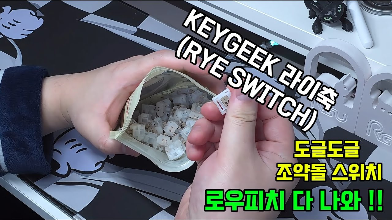 KEYGEEK 라이(RYE) 스위치, 도글도글한 조약돌 소리 로우피치는 진짜 거기서 거기일까?! 스위치리뷰 및 보강판별 타건음 #keyboard #switch #로우피치 #조약돌