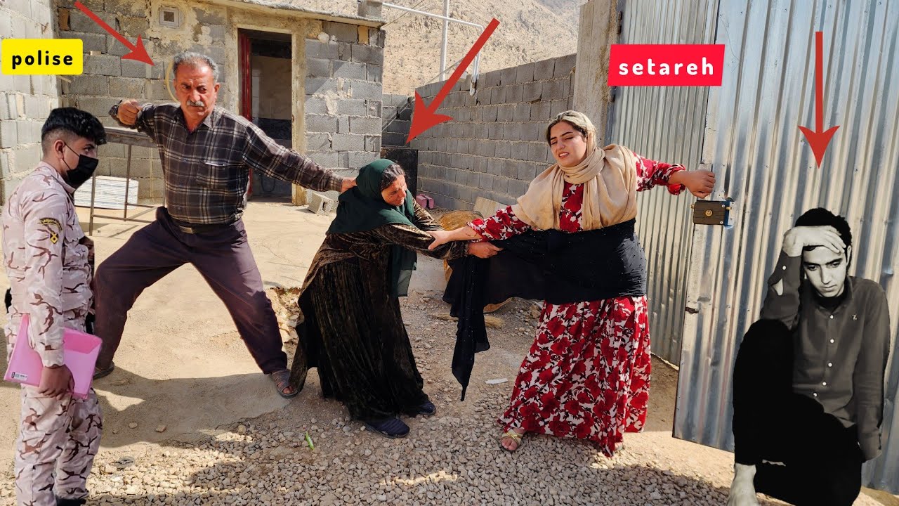 Forced marriage by Setareh and Jang's parents, with Abbas in the middle.