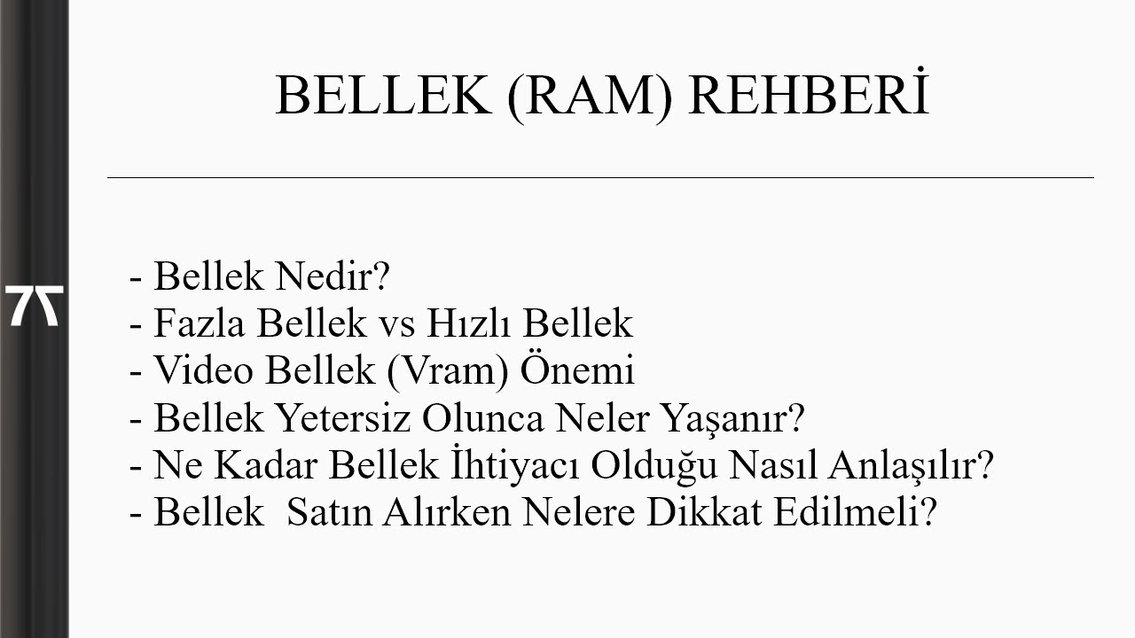 Bellek Rehberi (RAM Rehberi)