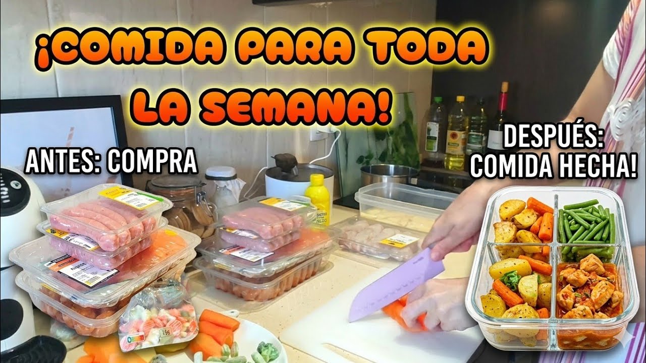 👩🏼‍🍳BATCH COOKING para TODA LA SEMANA✅ #cocinaconmigo #vlog #batchcooking 