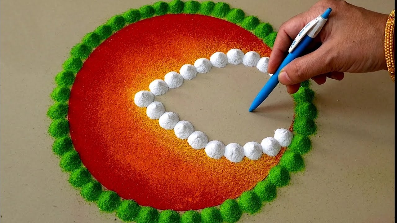 Simple Rangoli Design With Pen | Easy Navratri Rangoli | Diwali Rangoli | Dussehra Rangoli