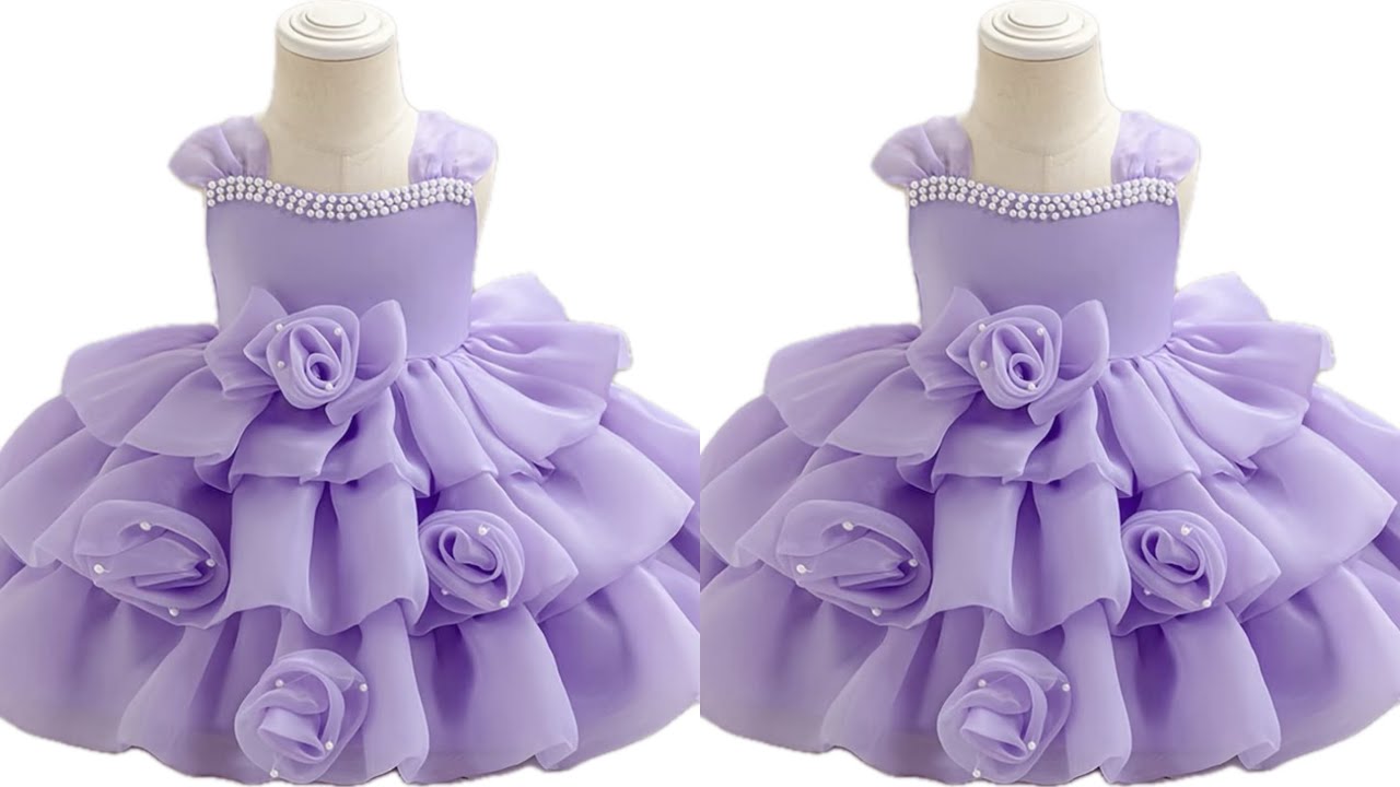 How to Sew a Luxurious Baby Girl Organza Dress with Roses | Beginner-Friendly Tutorial 0-2years baby