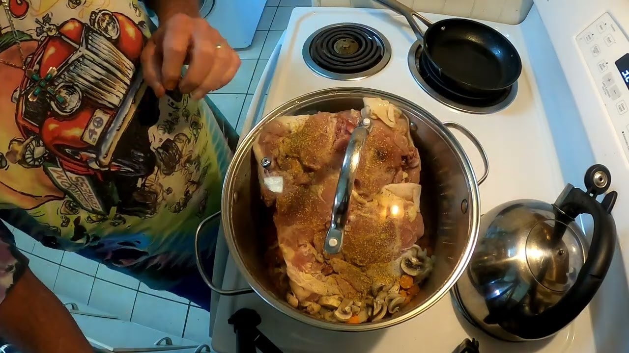How to make Chicken Noodle with Mushrooms Soup / Low Sodium Version, Old Biker Dude style