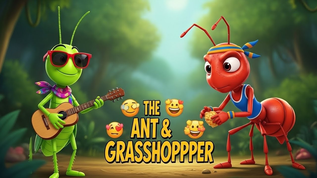 The Ant & The Grasshopper 🐜🎶 | Powerful Kids Moral Story About Hard Work!