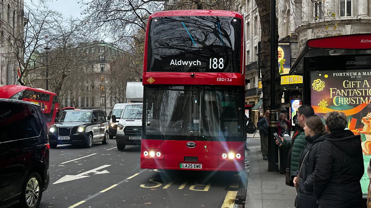 *Faulty iBus* Journey on route 188 to Aldwych| Go-Ahead London EBD134 LA25EWE