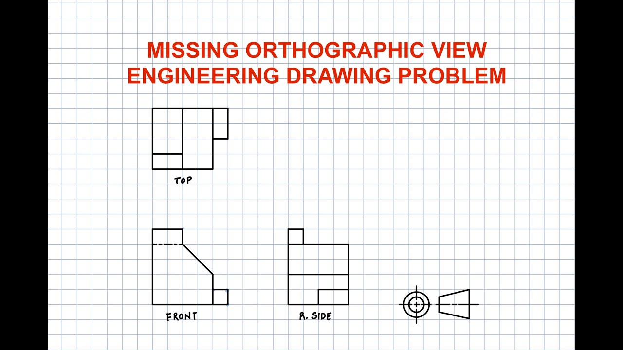 Missing Orthographic View Drawing Problem Solution Engineering Drawing