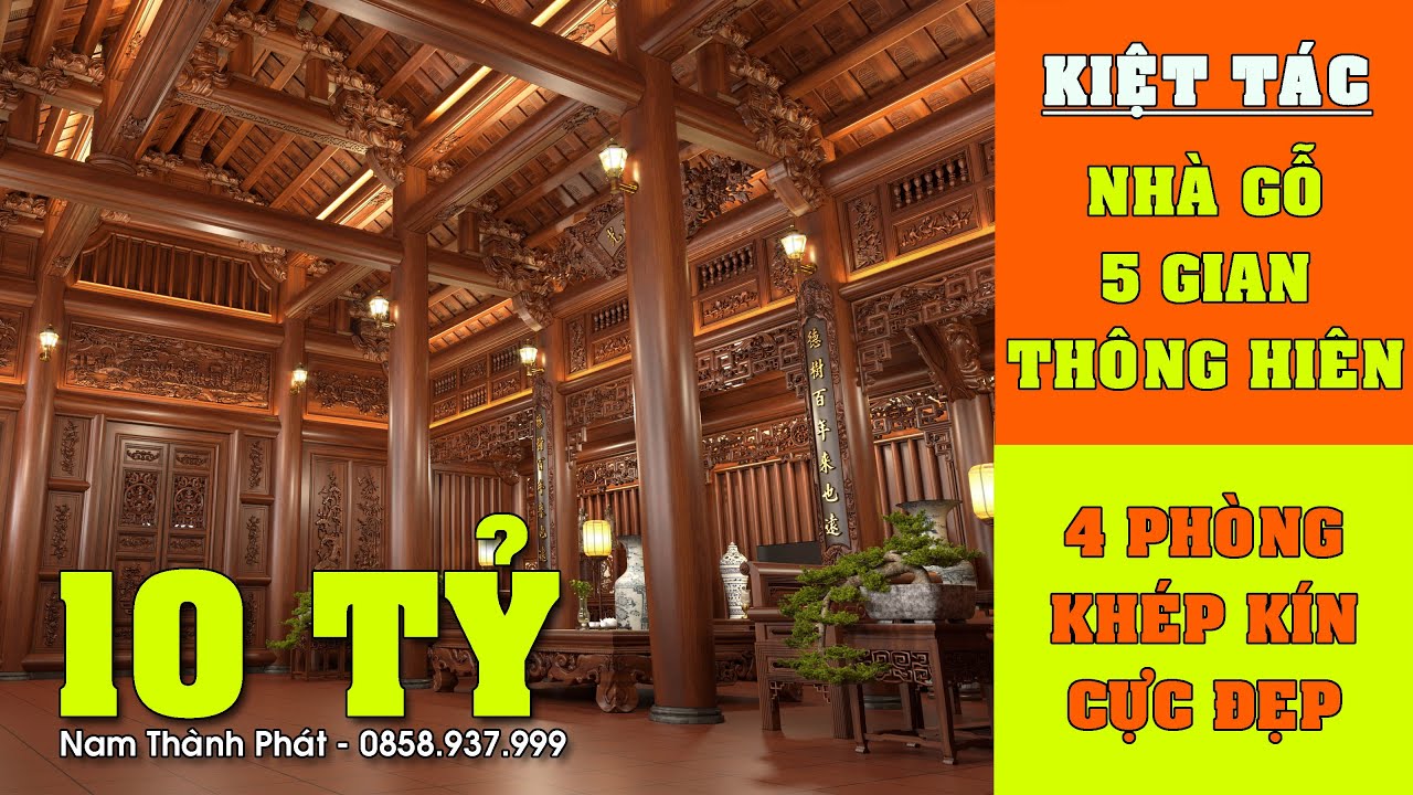 Nhà Gỗ 5 Gian Truyền Thống Kết Hợp Hiện Đại | Liên Hệ ☎️ 0986.396.893