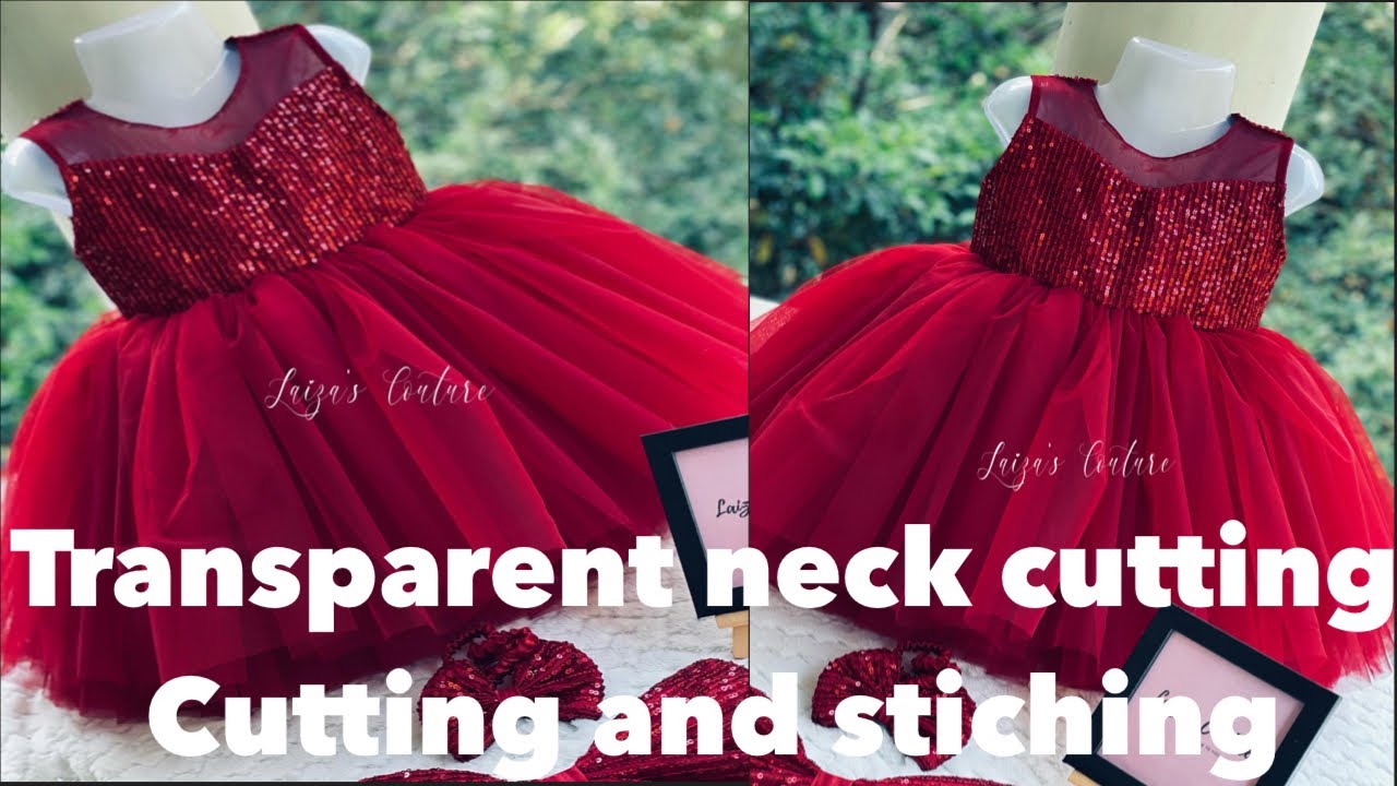 Transperent neck cutting and stiching Laizas couture