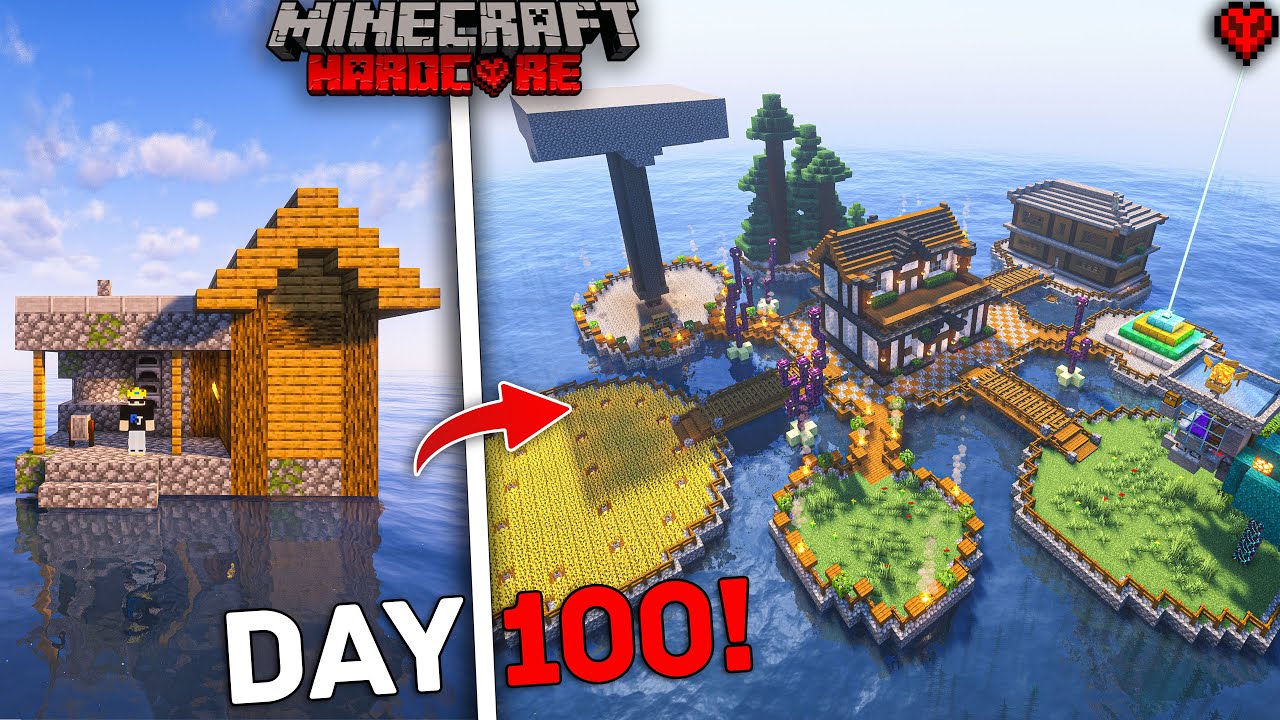 I Survived 100 Days on Single House Ocean Only World In Minecraft Hardcore (Hindi)