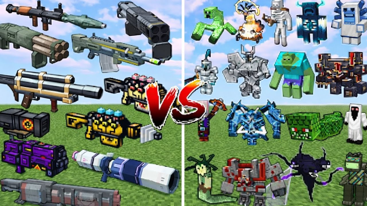 Minecraft Guns VS Powerful Mobs 😈 | , Giant & Boss Battle (Mods)