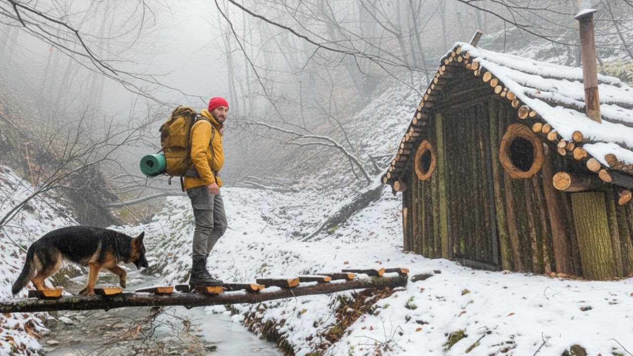 Building a Strong Log Cabin Shelter in the Wilderness | 24-Hour Survival