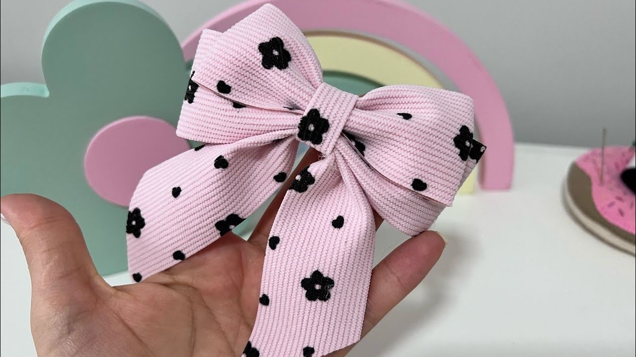 Laço Duplo com pontas - Laço Inverno - Laço Adulto e infantil fita cotelê