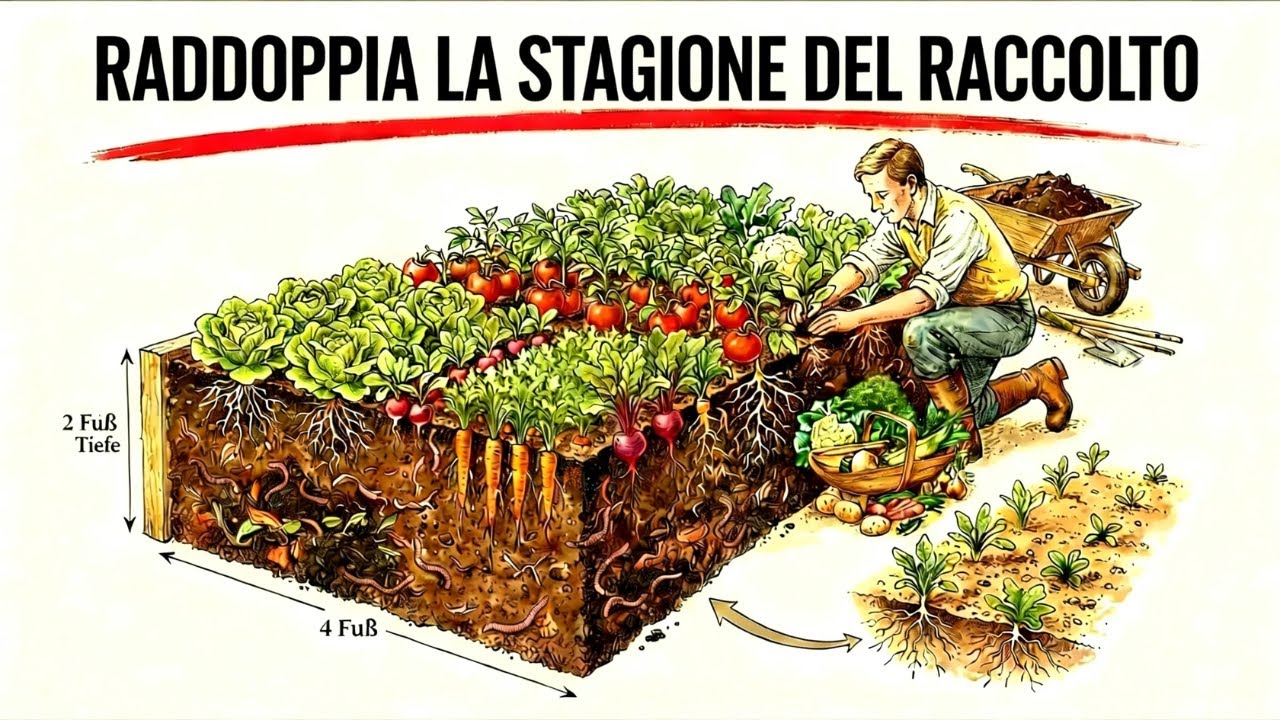 Raddoppia il tuo raccolto in metà dello spazio usando questo metodo per l'aiuola