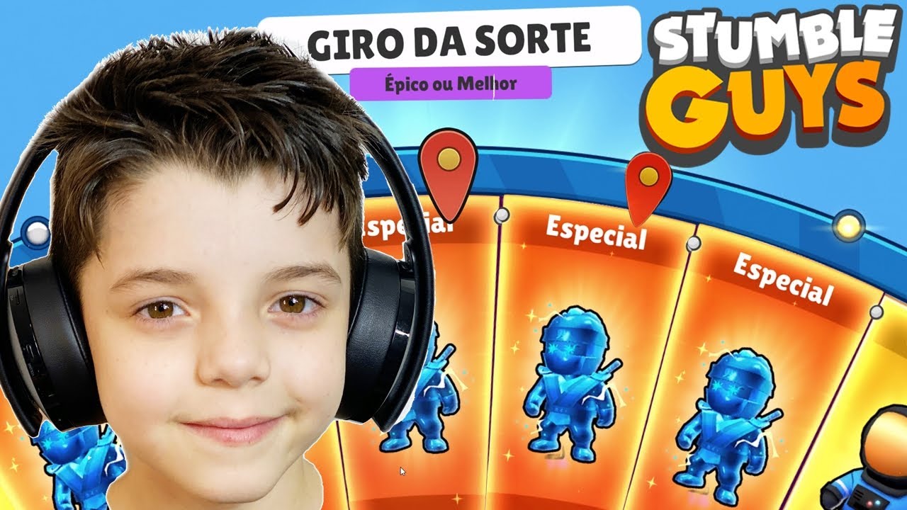 GIRO DA SORTE no STUMBLE GUYS CONSEGUI AS MELHORES SKINS - Piero Start Games