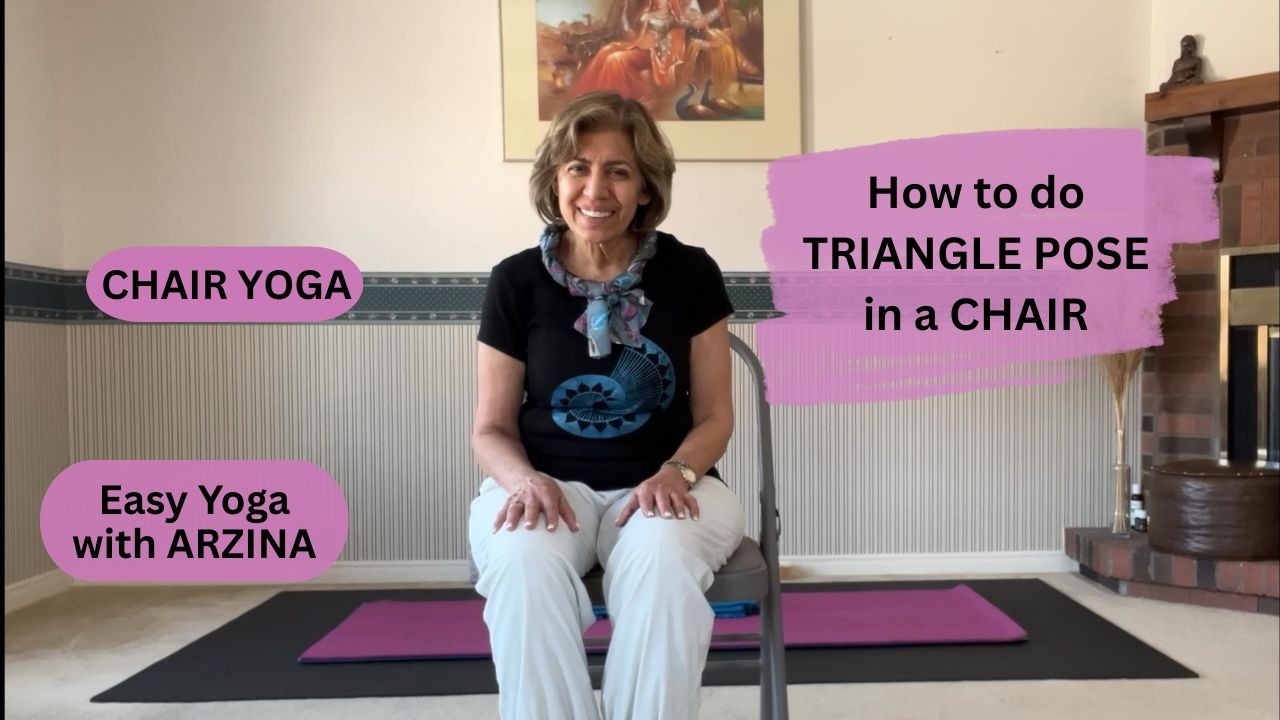 Triangle Pose in a chair