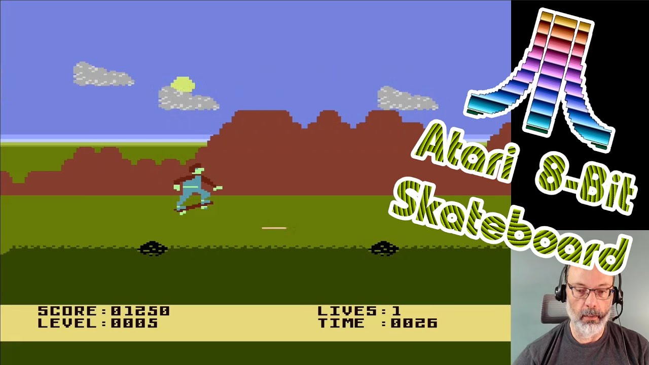 Atari 8-Bit Game Play, Skateboard