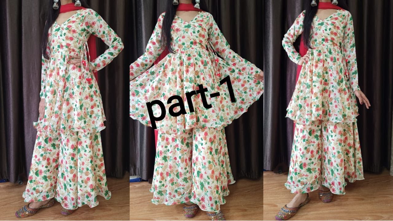 Angrakha kurti cutting and stitching /part 1/  Jaipuri kurti / umbrella kurti / latest kurti design