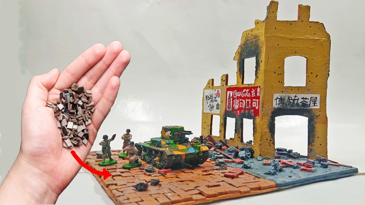 WW2 Building Ruins || Shanghai 1937 || 1/72 Scale DIY How to Build