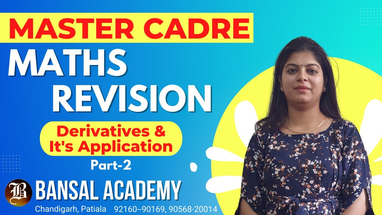 Master Cadre Maths Revision Derivative and Its Application Part-2 | Bansal Academy