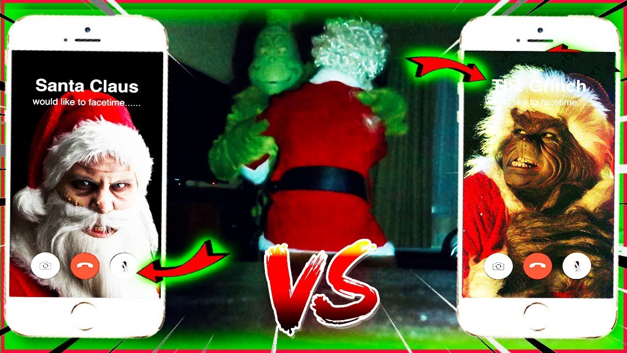 (SANTA SAVES CHRISTMAS) CALLING GRINCH AND SANTA AT THE SAME TIME ON FACETIME