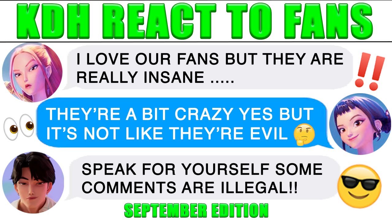 KDH React To Fans Comments 😟 Ships || Saja Boys/Huntrix || KDH Texting Story (September Edition)