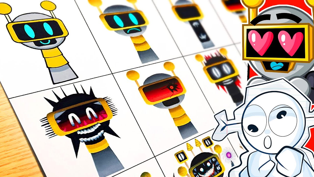 Dibujando SPRUNKIS PROHIBIDOS de FUNBOT! (FASE 1 a 8)