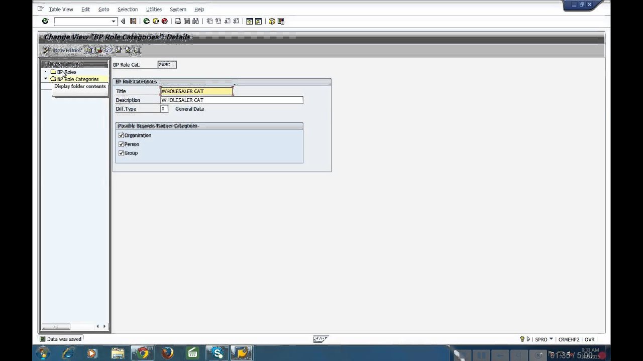 SAP CRM TRAINING   CREATING & ASSIGNING BP ROLES TO BP