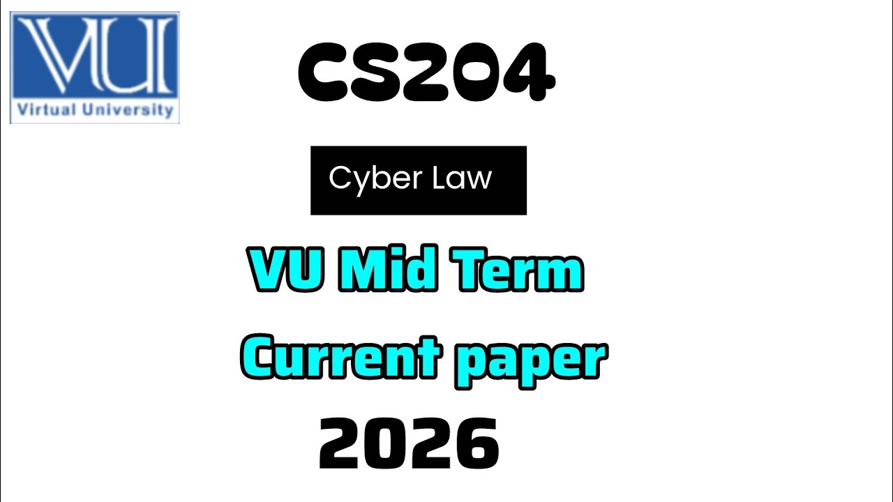 CS204 Mid term current paper 2026  | CS204 current paper 2026 #vu #CS204 #midterm  #2026