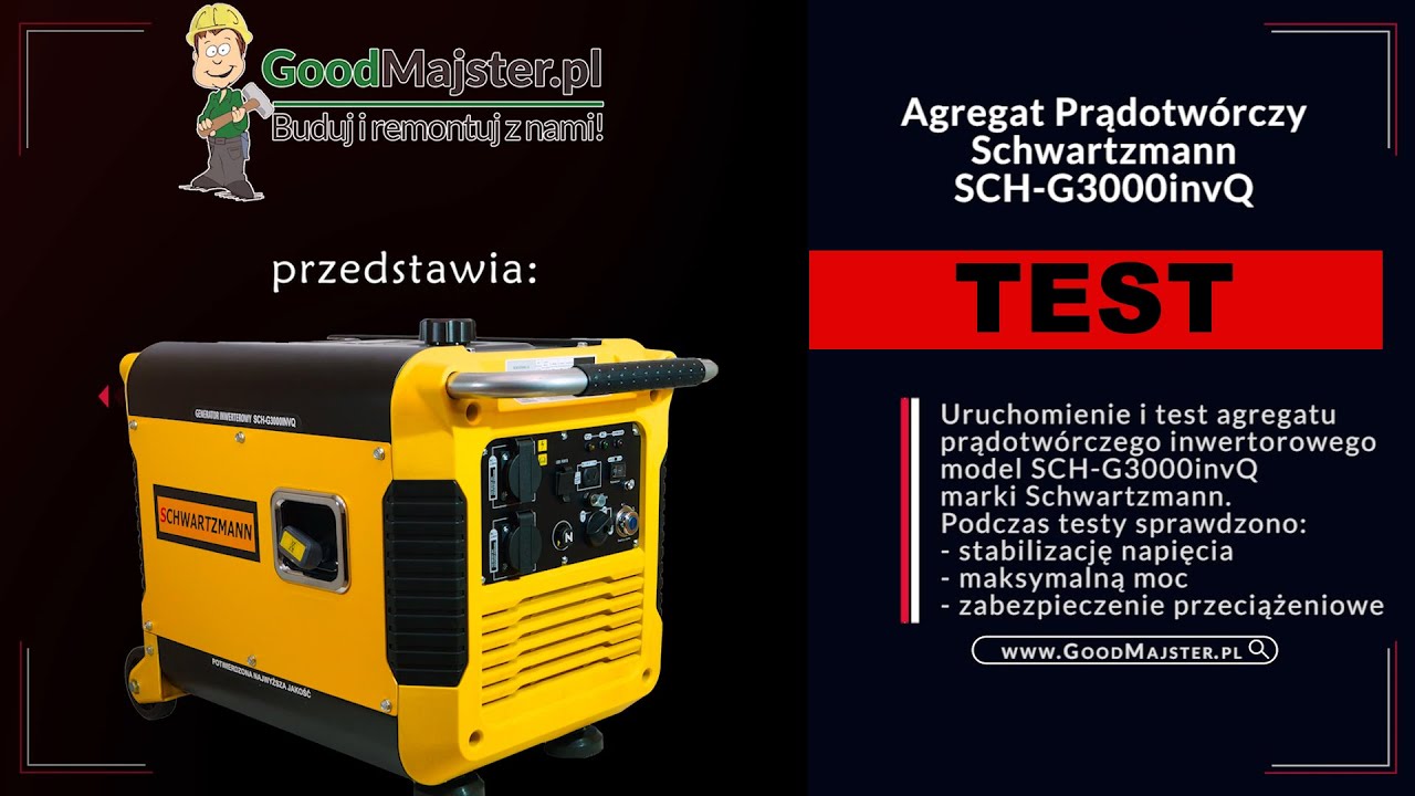 Agregat prądotwórczy inwertorowy - Schwartzmann SCH-G3000InvQ - 2700W - Prezentacja i Test