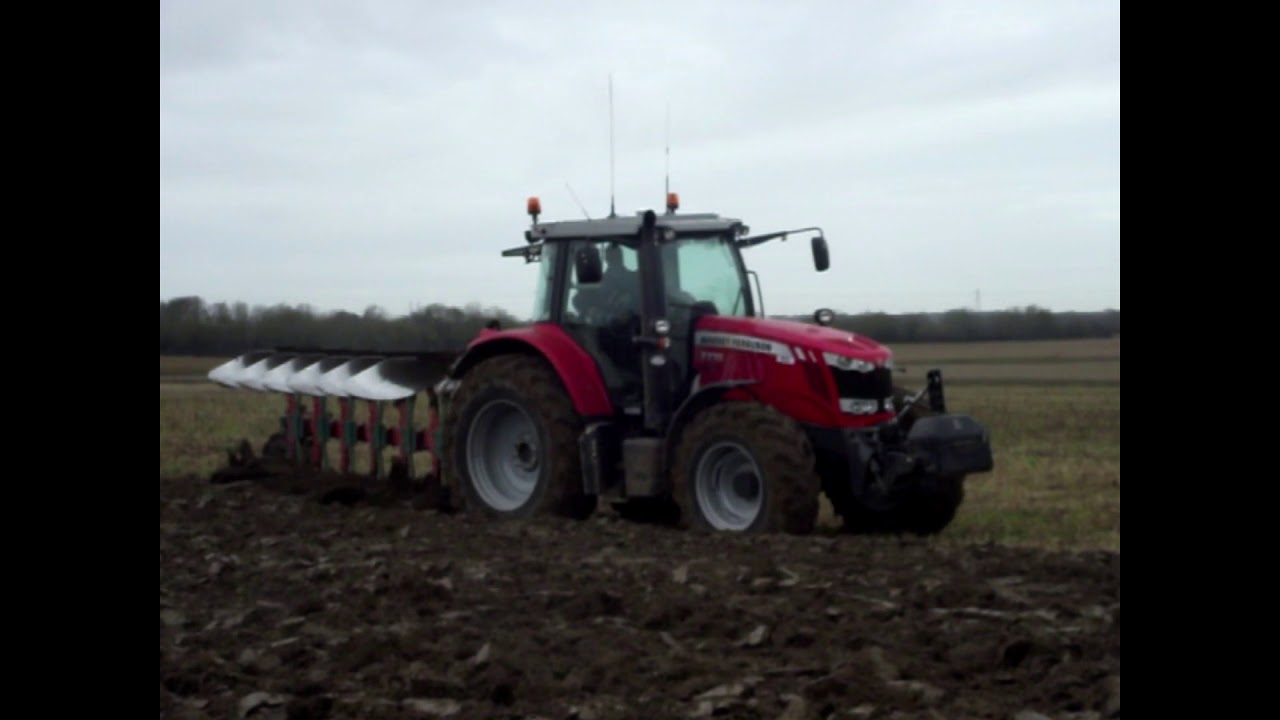 LABOUR avec  Massey Fergusson dyna6 7716 et charrue kverneland 6 socs