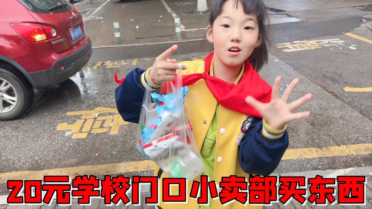 艾米拿20元学校小卖部买东西，没想到买这么多吃的玩的应有尽有