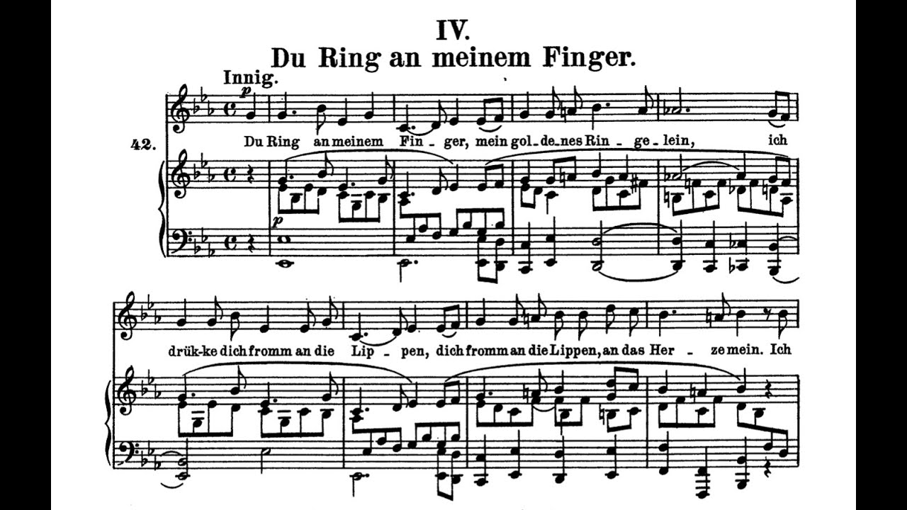 Du Ring an meinem Finger (R. Schumann) - Eb Major Piano Accompaniment (High Voice)