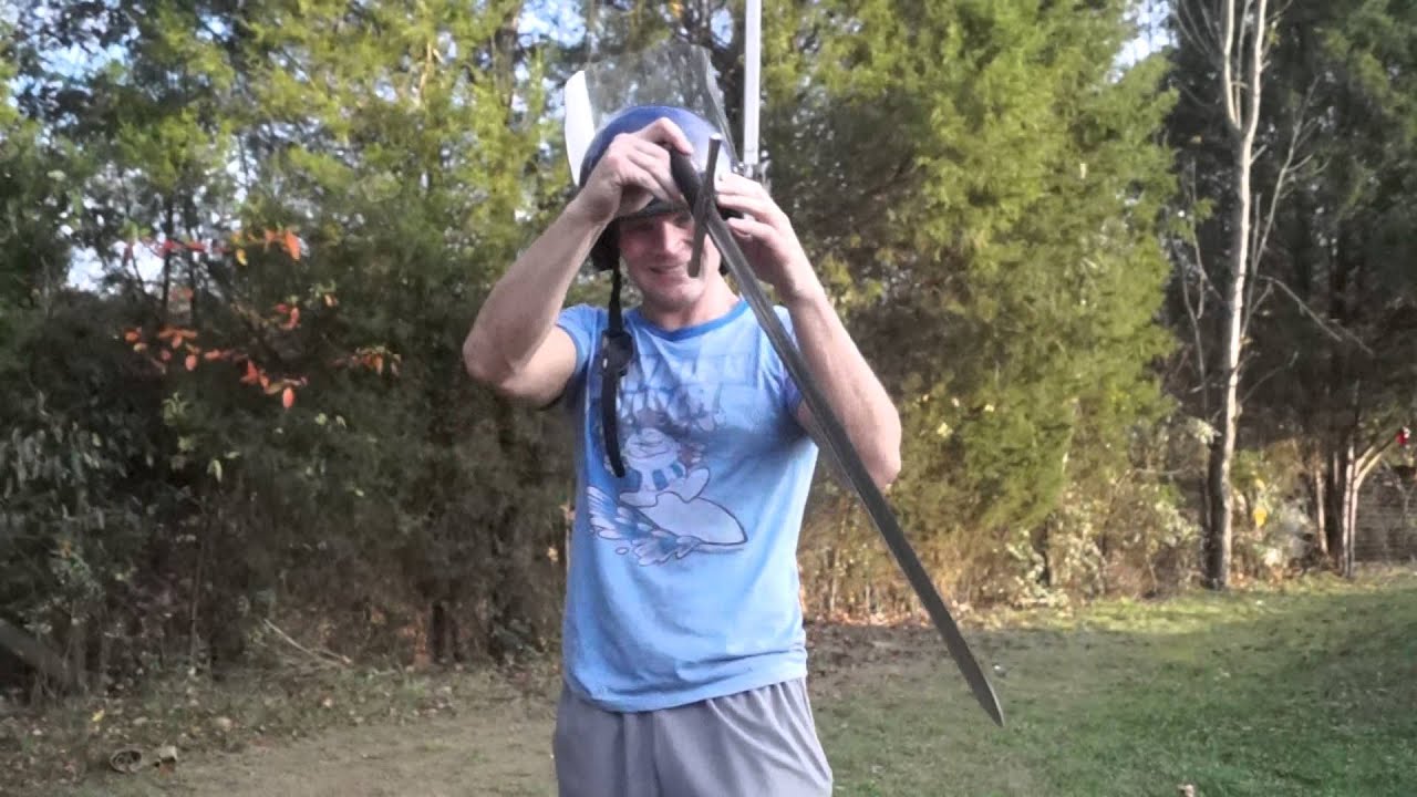 Ronin Katana`s new  Euro one handed sword stress test on ametal pole.