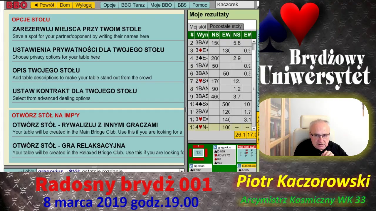 Brydżowy Uniwersytet – Radosny brydż 001.
