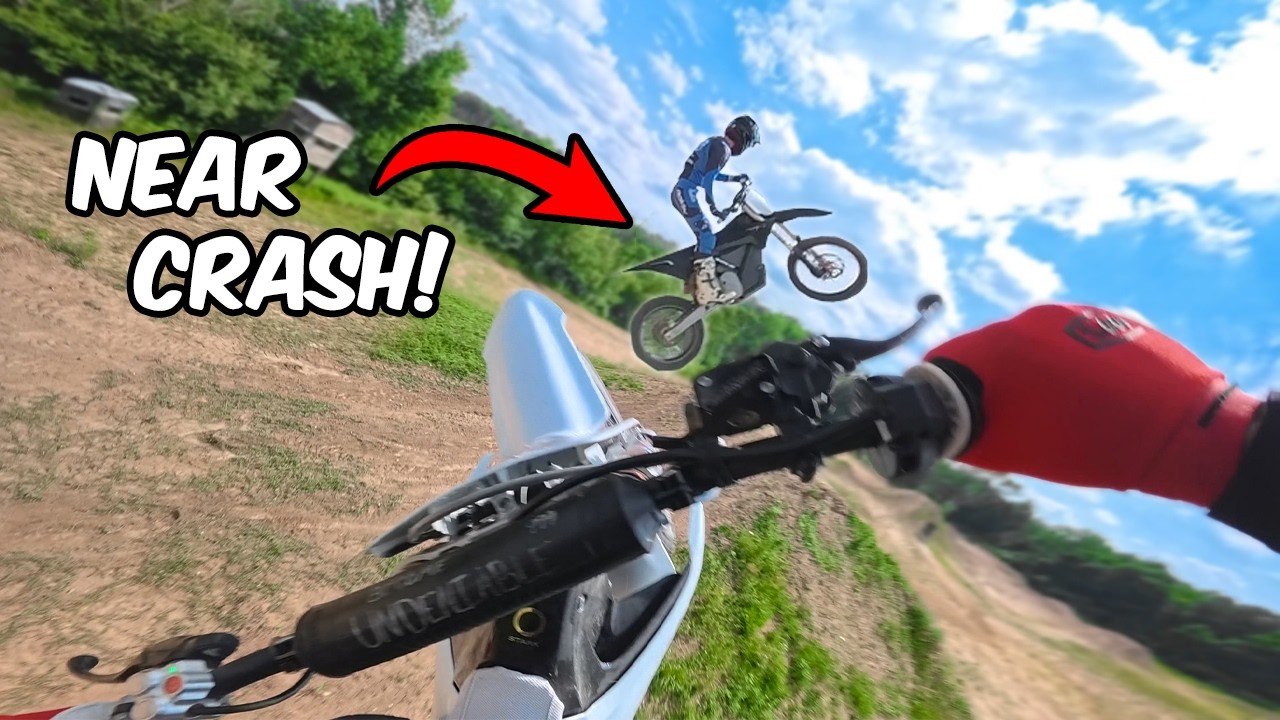 😱 We Almost COLLIDED!! Pro Riders VS World's FASTEST Electric Dirt Bike! ⚡️