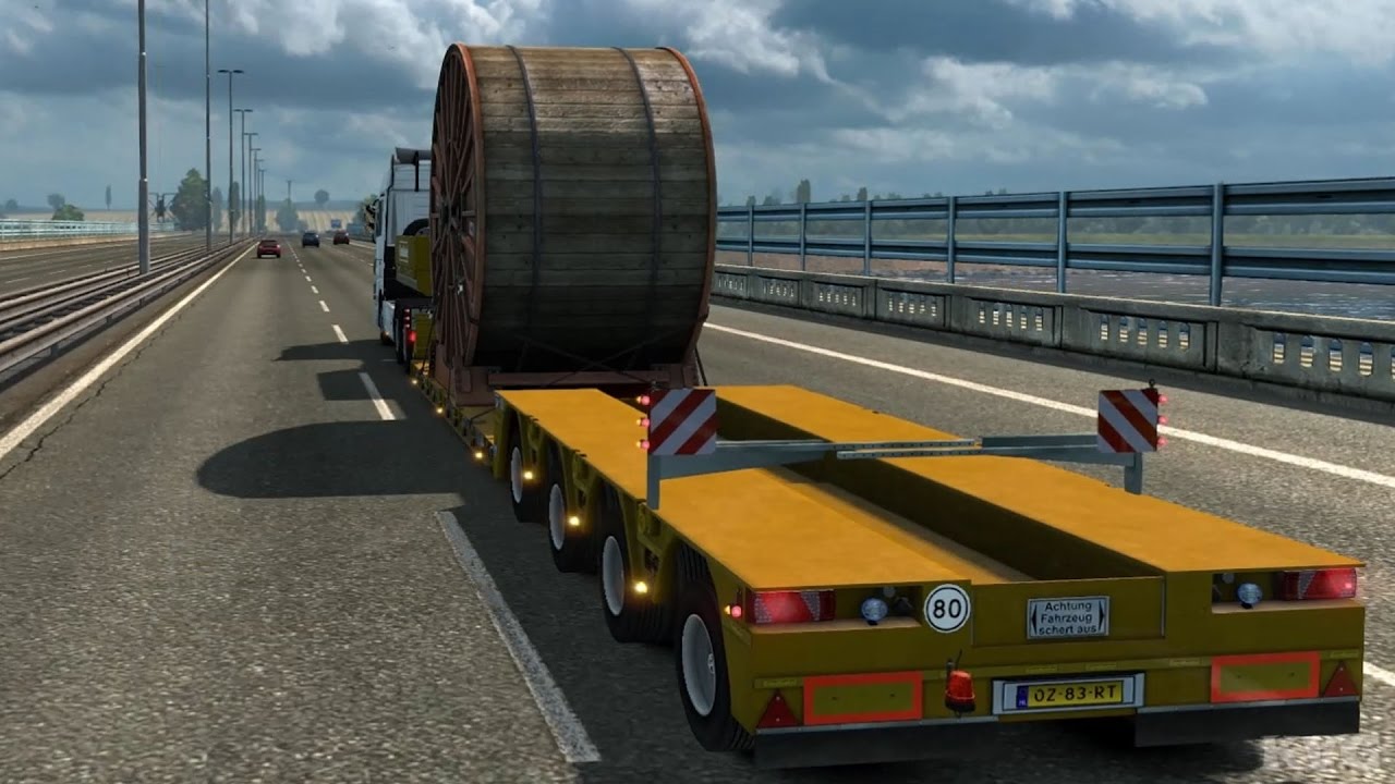 Euro Truck Simulator 2 - Industrial Cable Reel - Heavy Cargo Gameplay (PC HD) [1080p60FPS]