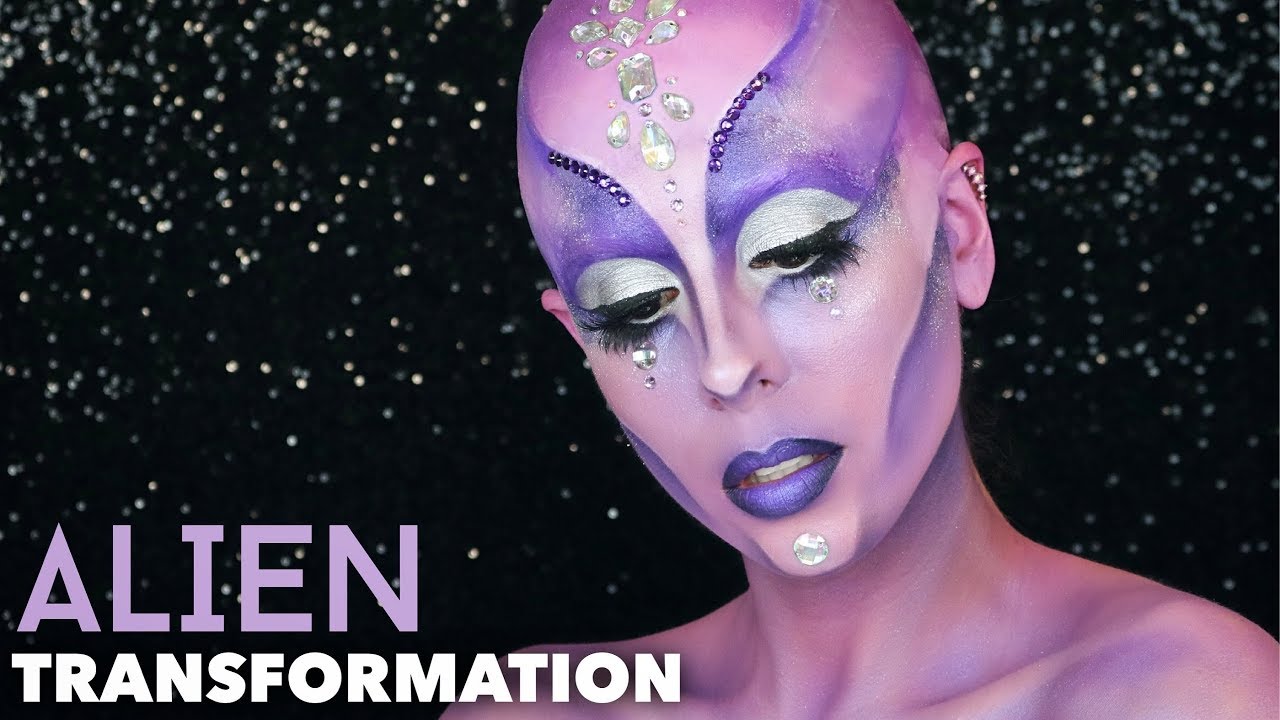 ALIEN TRANSFORMATION 👽 HALLOWEEN MAKEUP TUTORIAL