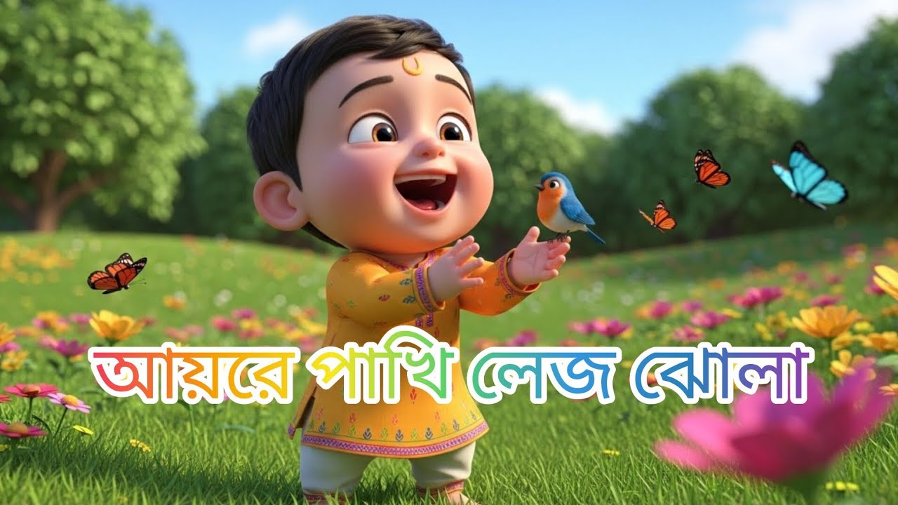 আয়রে পাখি লেজ ঝোলা।Ayre pakhi lej jhula।Bangla rhymes for children। 