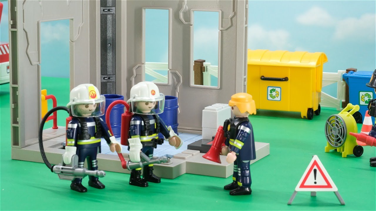 Playmobil Firefighter - Training Day!  Playmobil Firefighters and Fire Trucks