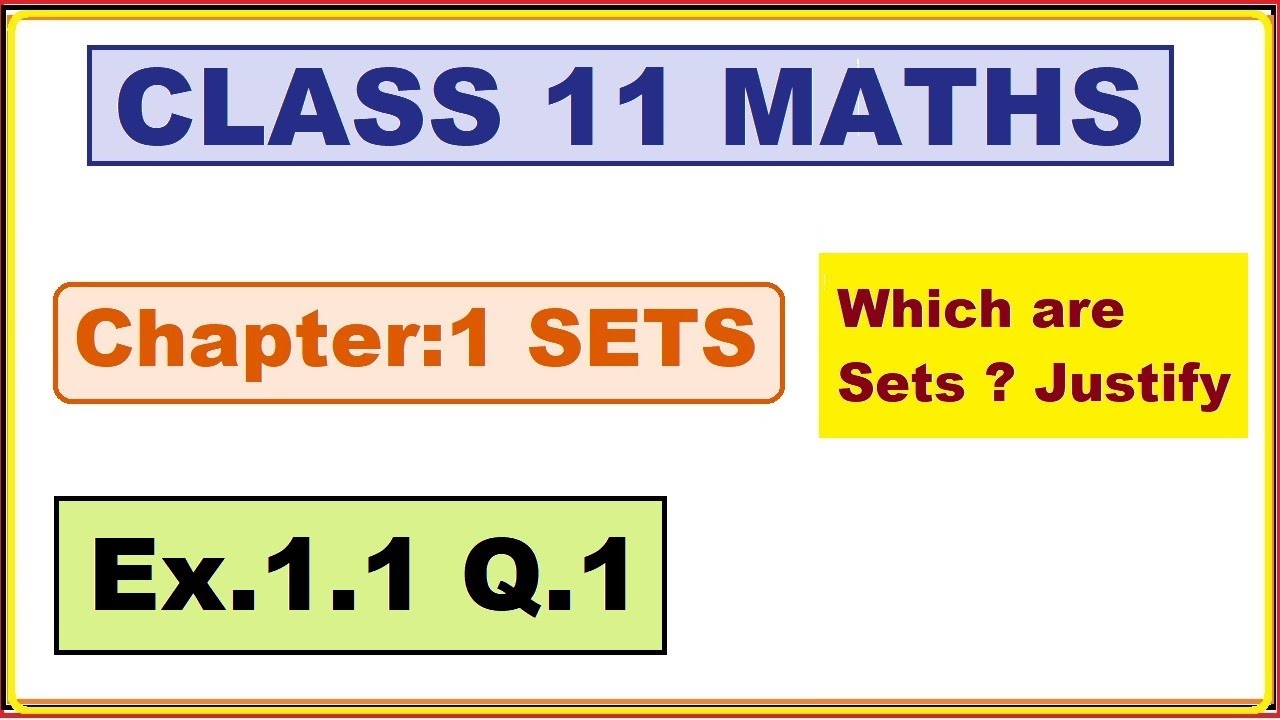 Ex.1.1, (Q.1 ) Chapter:1 Sets | Ncert Maths Class 11 | Cbse