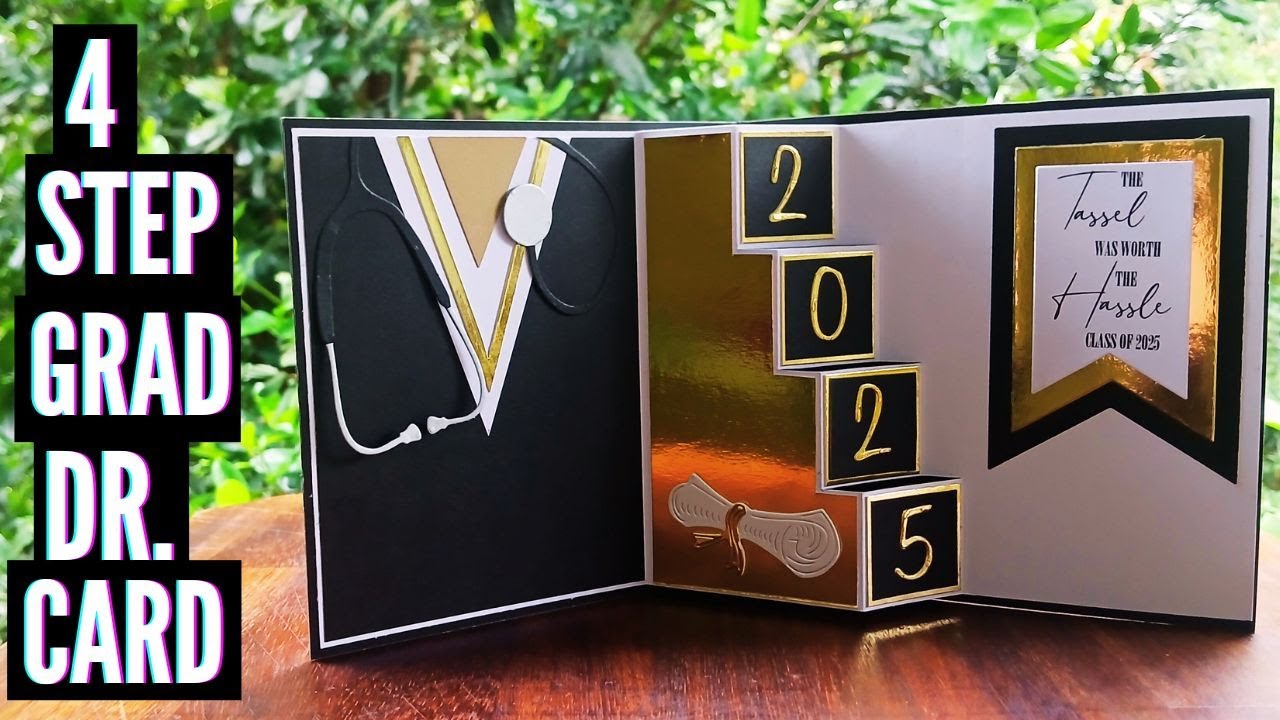4 Step Grad Card for a Doctor | Pop Up Card | Handmade Graduation gift | Tutorial