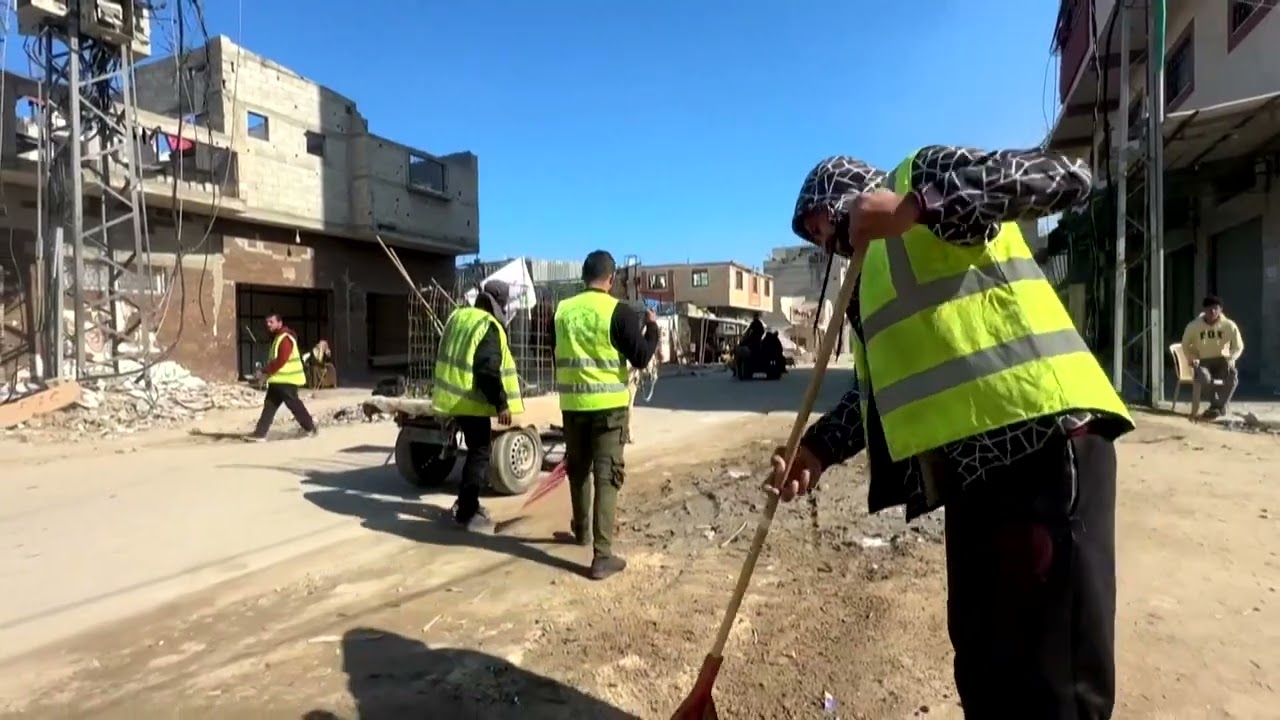 Rubble cleared from streets in Gaza in preparation for Ramadan
