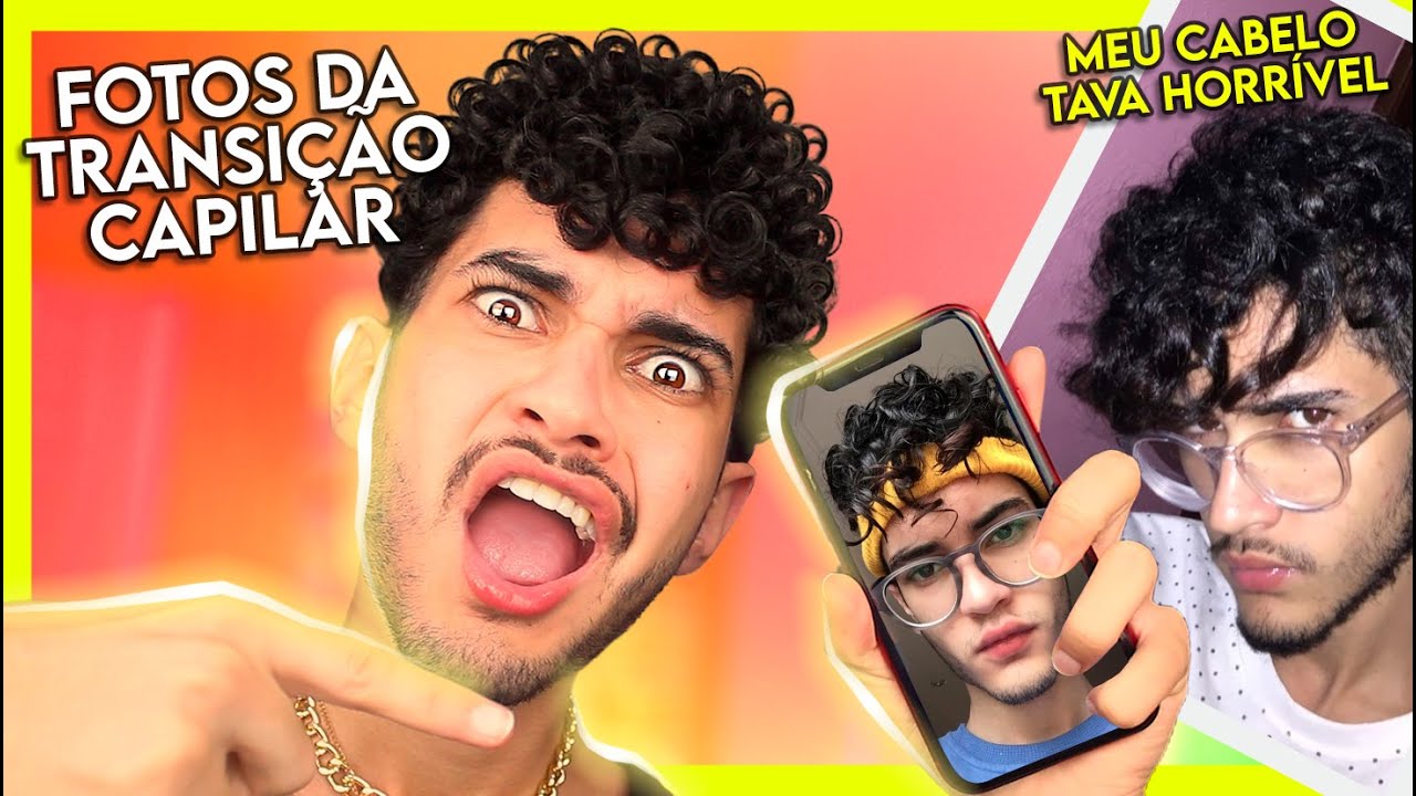 REAGINDO AS MINHAS FOTOS DA TRANSIÇÃO CAPILAR | cabelo cacheado masculino