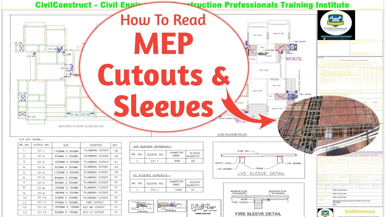 How To Read  MEP cutout and sleeves Drawings l Practical for Services
