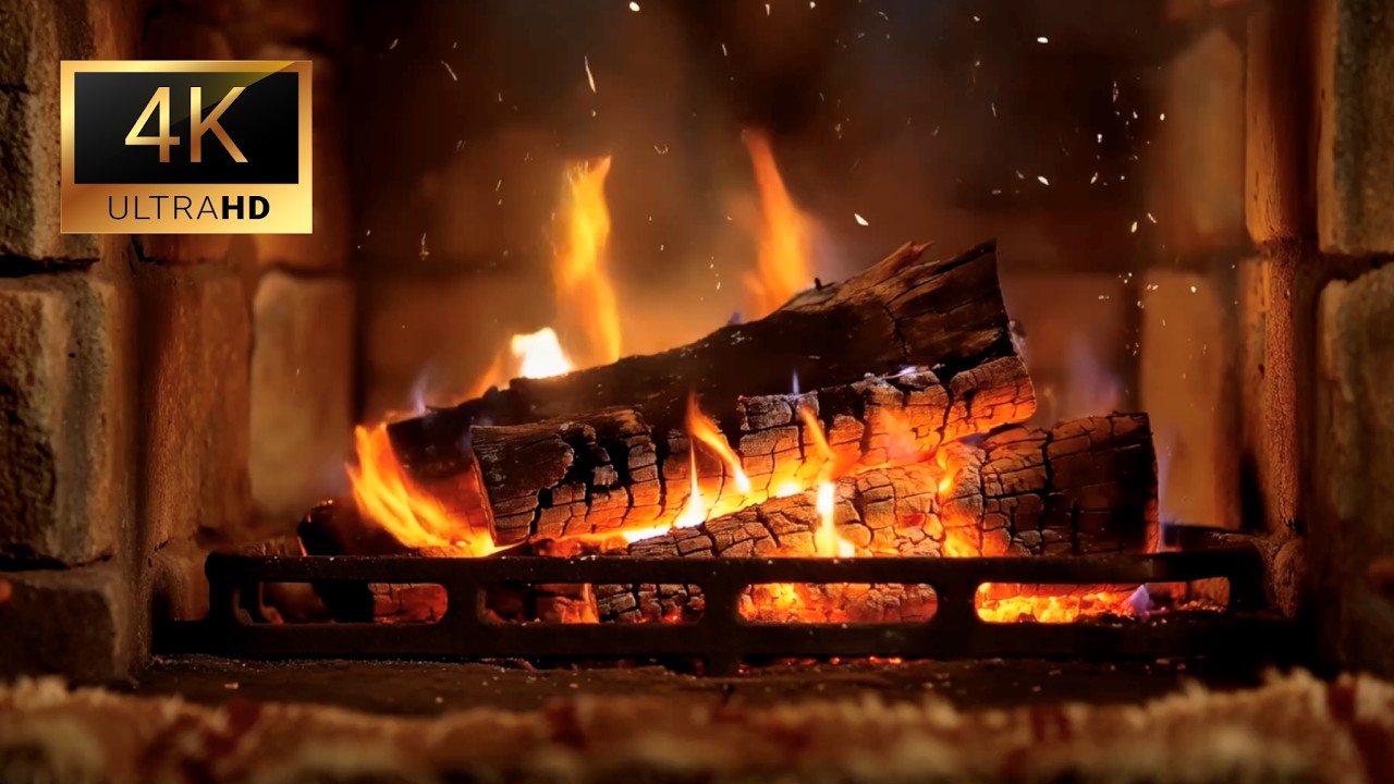 4K Şömine Keyfi: Ateşlerin Dansı ve Doğal Ateş Çıtırtısı Ambiyansı #fireplace  #şömine