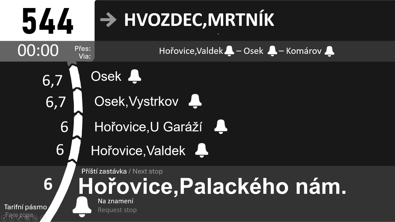 Hlášení - linka 544