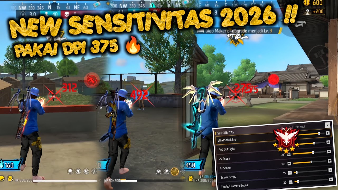 SENSITIVITAS TERBARU 2026 !! Pakai dpi 375 headshot semua senjata 🔥