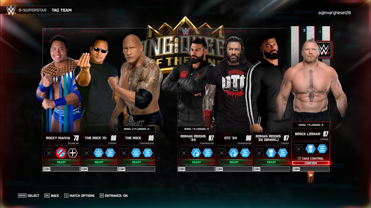 3 rock vs 3 otc roman reigns | wwe2k25 | brock lesnar as guest refree