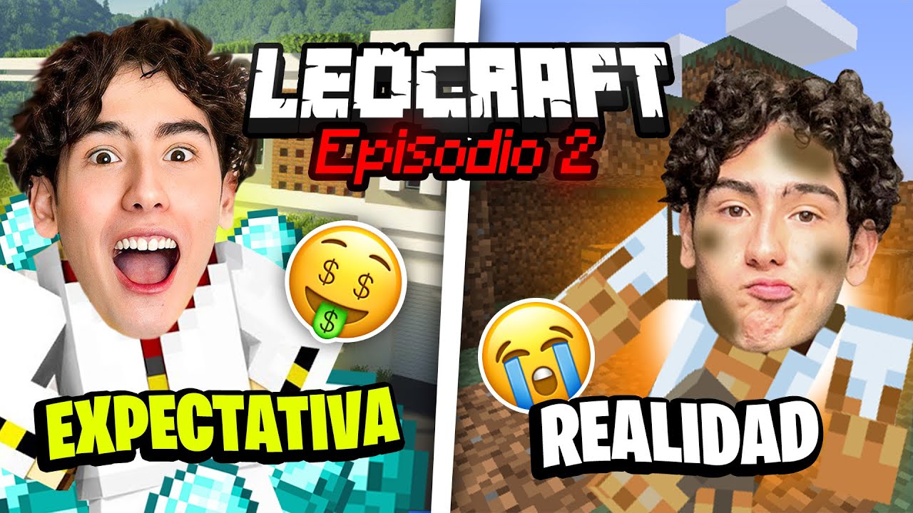 BUCANDO DIAMANTE 💎 *Pelamos con muchos MOSTRUOS* 😭 | LeoCraft Capítulo 2